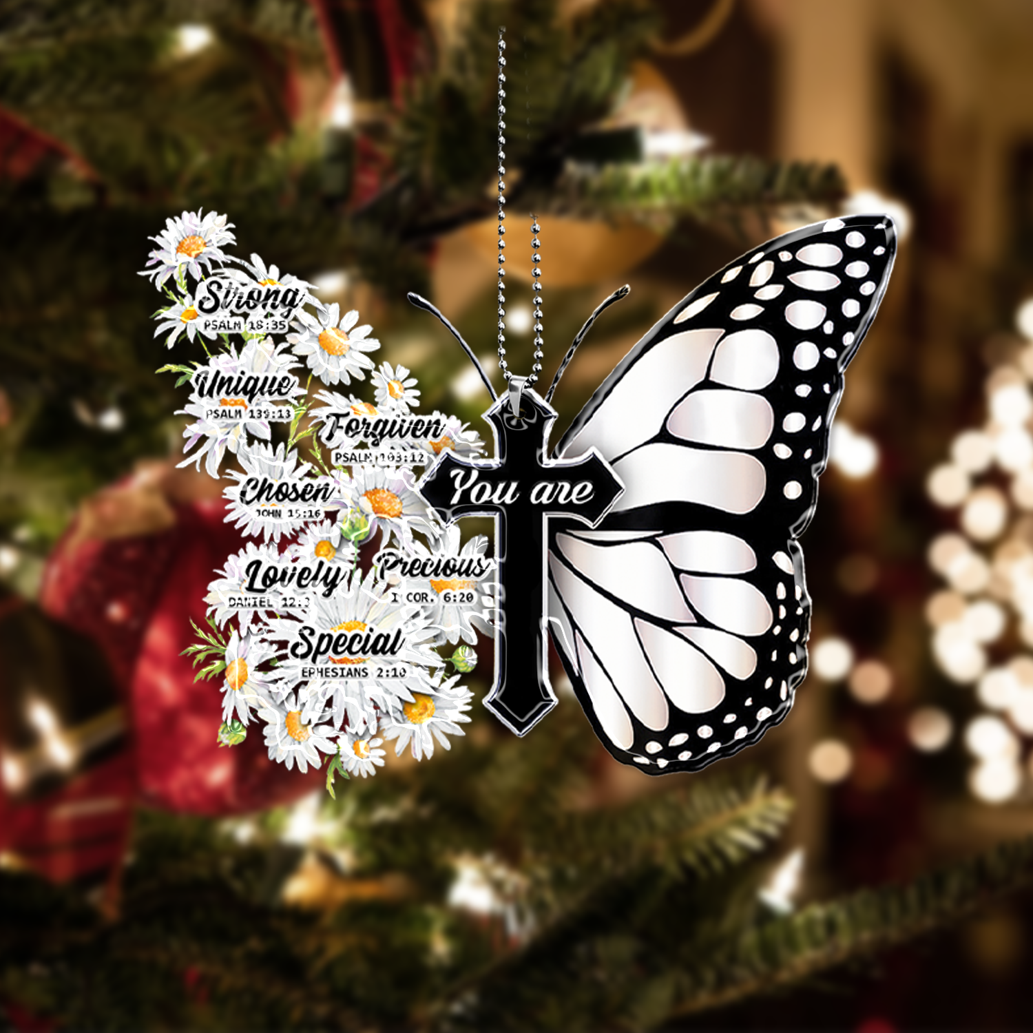 Daisy Butterfly You Are 2023 Christmas Ornaments