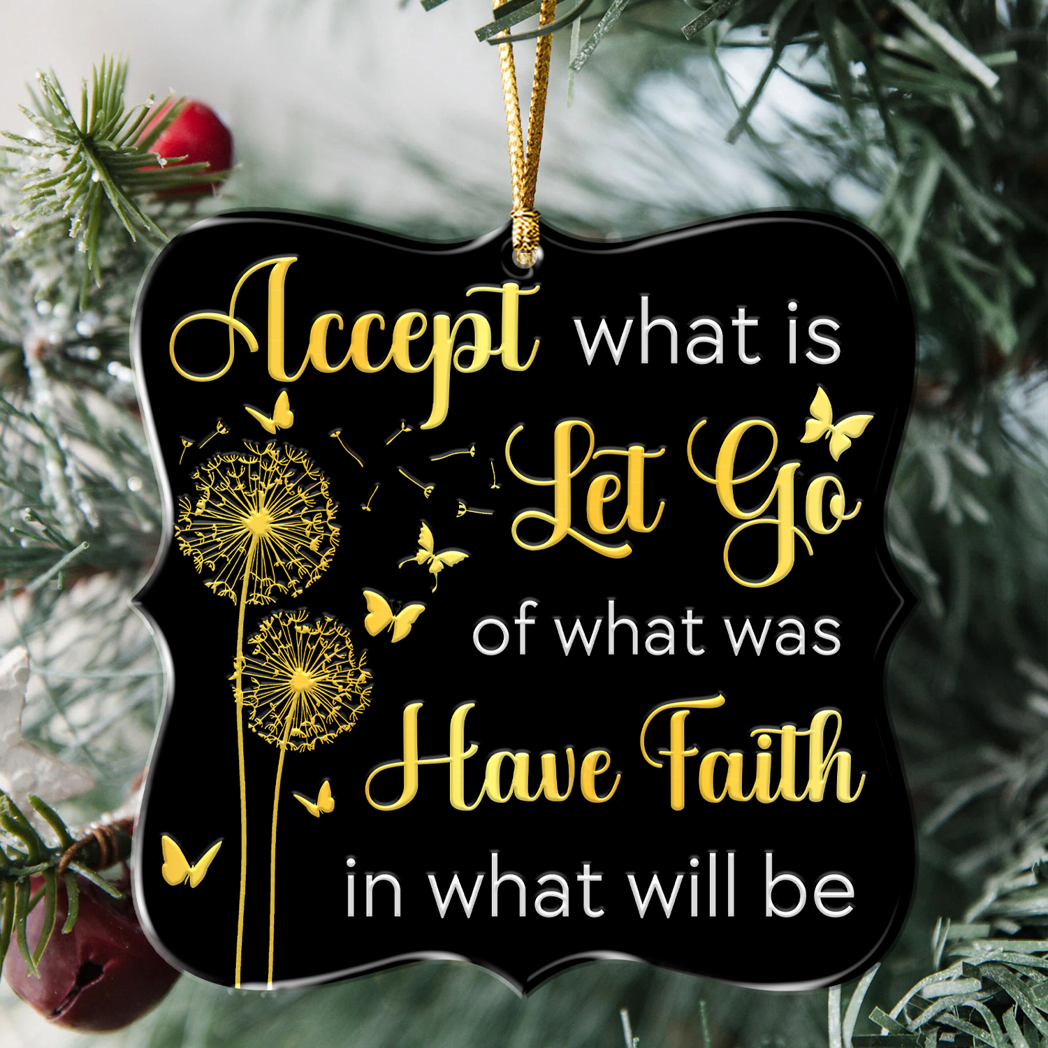 Dandelion Butterflies Have Faith Christian Ornament Gift Christmas Ornament Car Hanging
