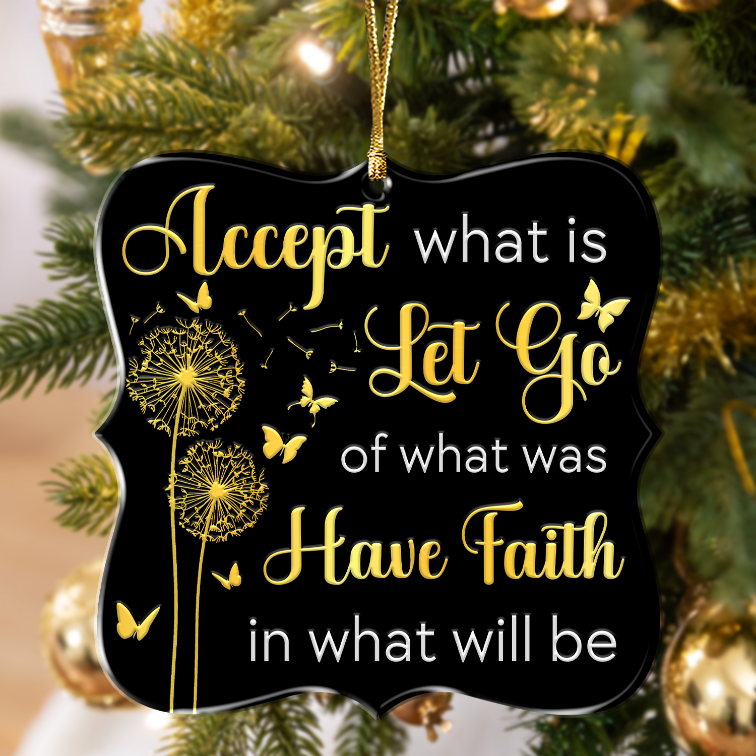 Dandelion Butterflies Have Faith Christian Ornament Gift Christmas Ornament Car Hanging