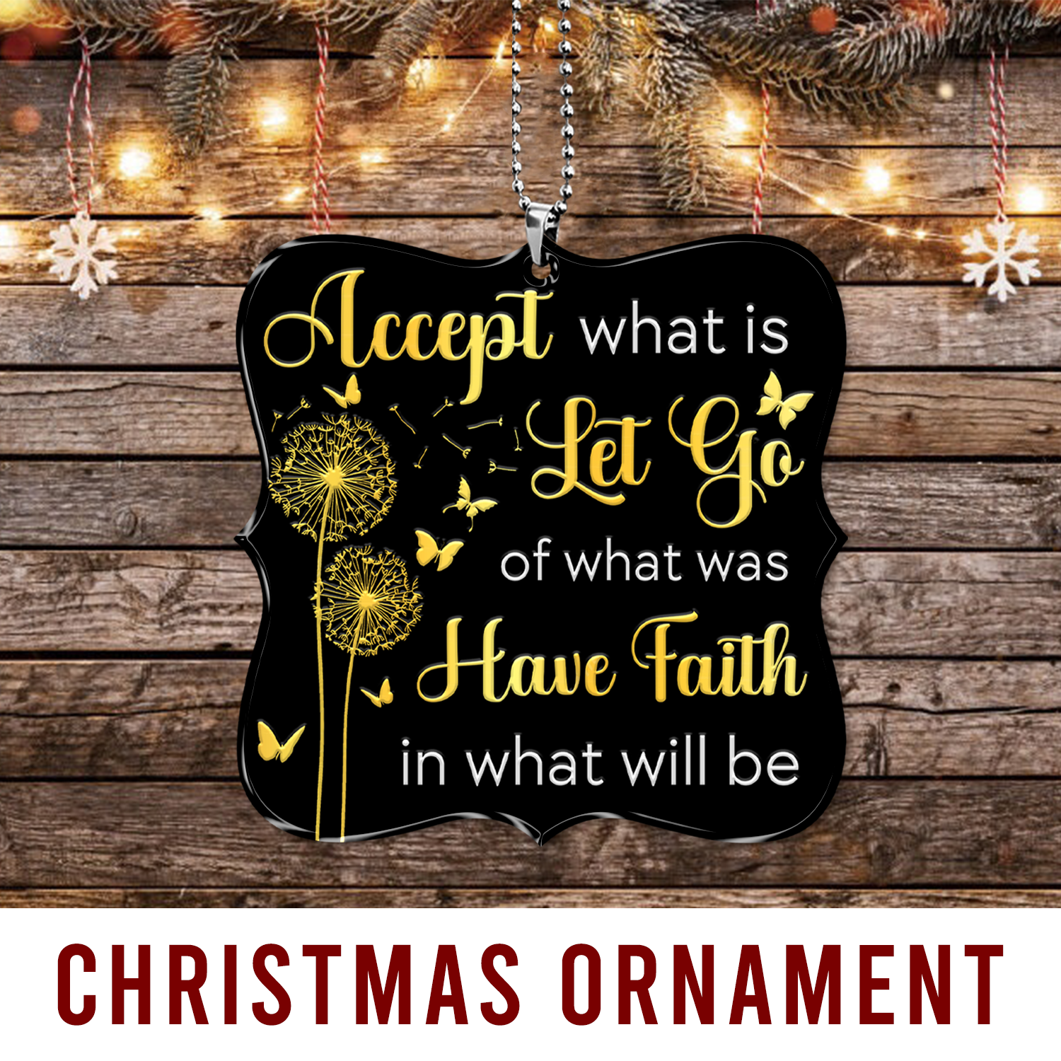 Dandelion Butterflies Have Faith Christian Ornament Gift Christmas Ornament Car Hanging