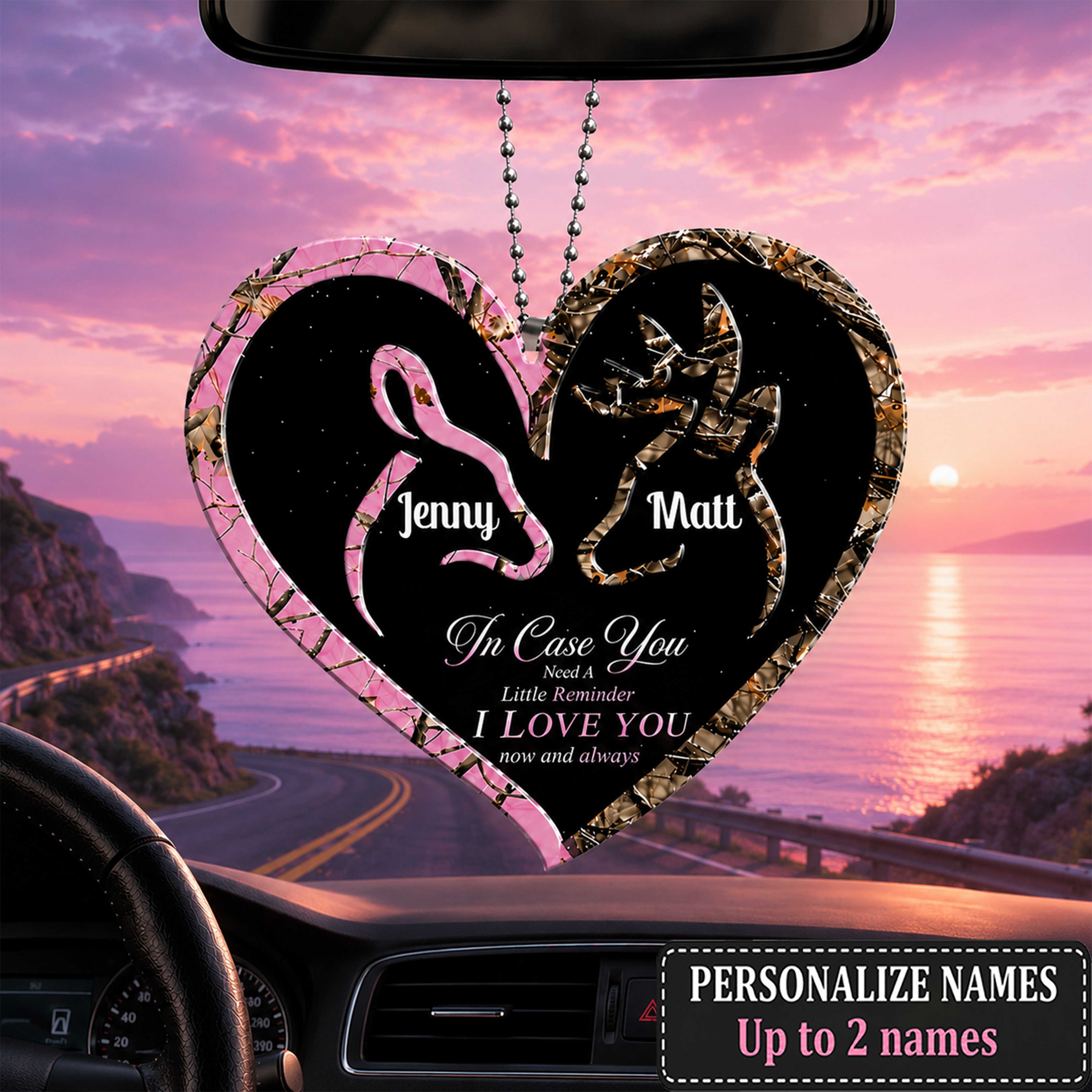 Personalized Deer Heart Doe Buck In Case You Need A Little Reminder Ornament, Custom for Gift For Couples, Husband, Wife, Anniversary Gifts
