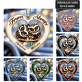 Personalized Names Forever & Always Owl Couple Heart Car Ornament with 8 Versions - Gift for Couples
