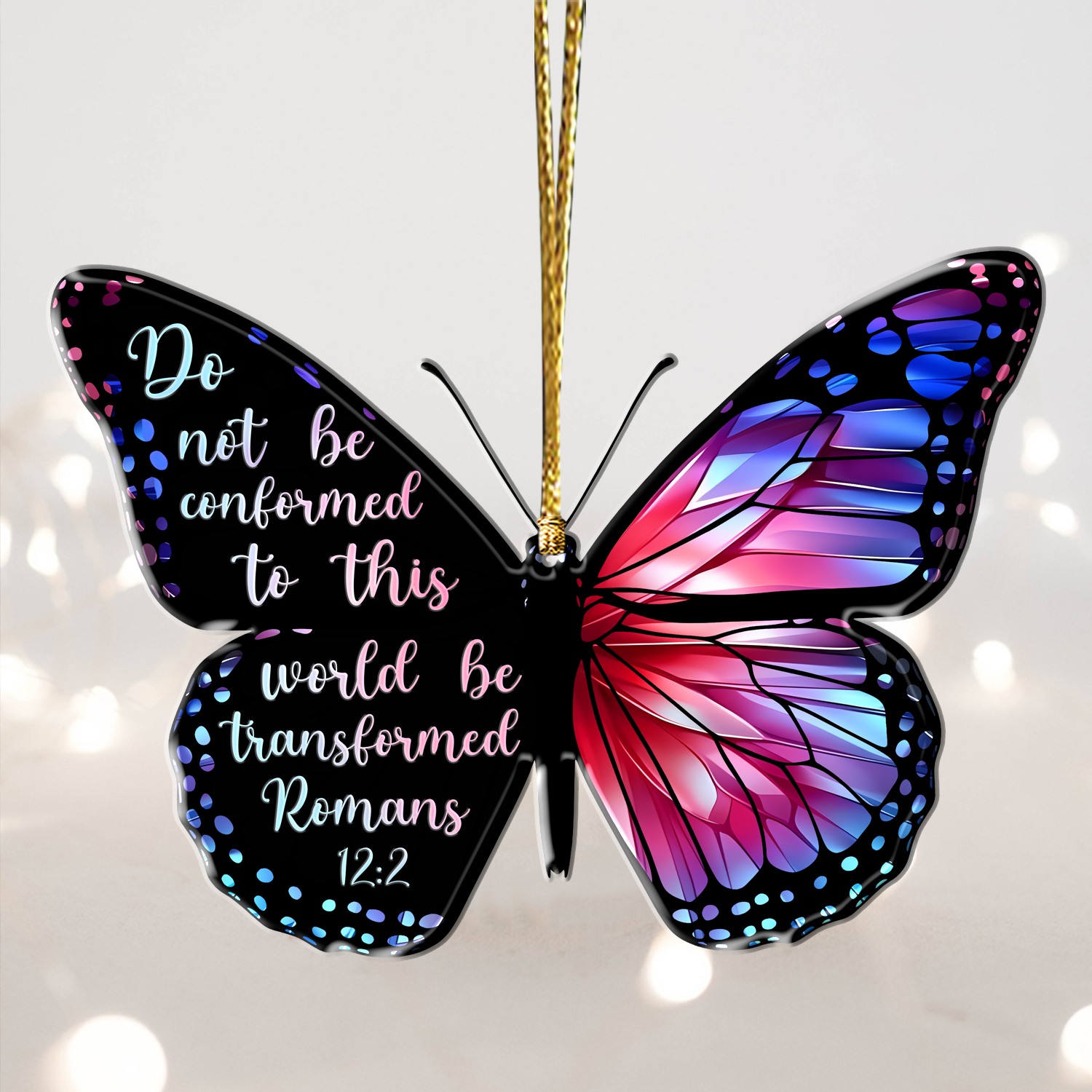 Monarch Butterfly Do Not Be Conformed Christian Ornament Gift Bible Verse Christmas Ornament Car Hanging