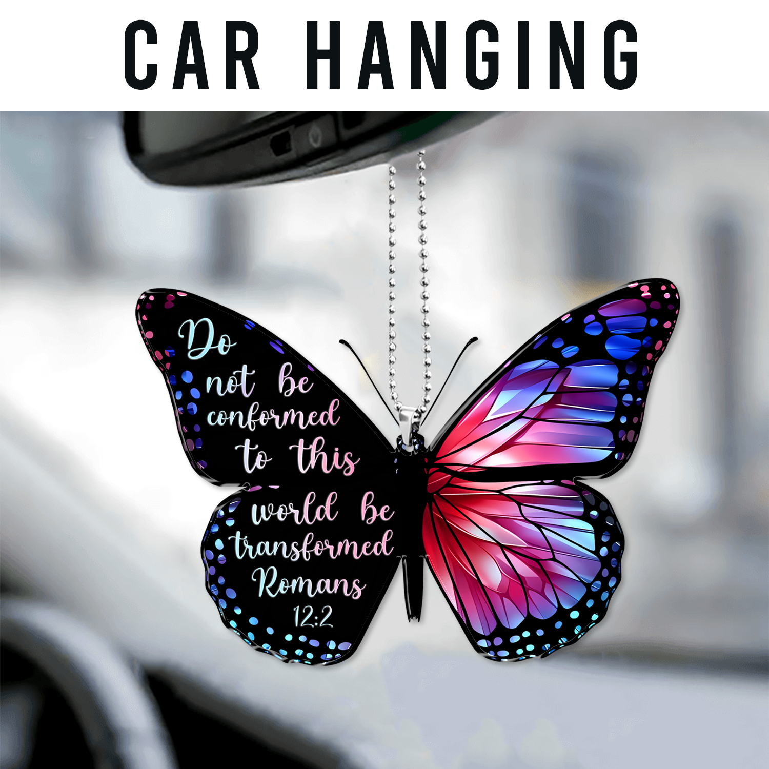 Monarch Butterfly Do Not Be Conformed Christian Ornament Gift Bible Verse Christmas Ornament Car Hanging