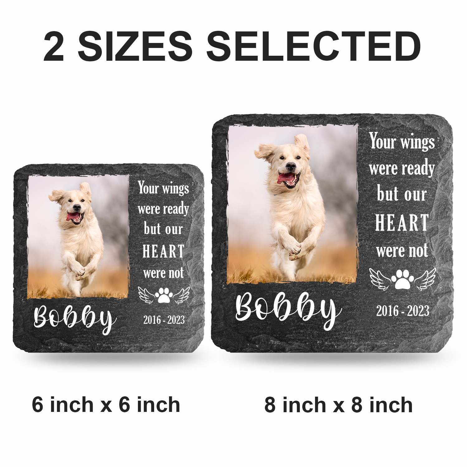 Dog Paw And Pet Photo Your Wings Were Ready Custom Dog Memorial Stone, Pet Memorial Gifts - Personalized Custom Memorial Tombstone