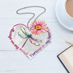 Flower Dragonfly Forever In My Heart Christian Ornament Gift Christmas Ornament Car Hanging