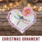 Flower Dragonfly Forever In My Heart Christian Ornament Gift Christmas Ornament Car Hanging