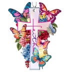 Flowers Faith Cross Butterflies Christian Ornament Gift Christmas Ornament Car Hanging