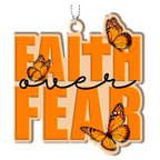 Faith Over Fear Christian Ornament Spiritual Gift Christmas Ornament Car Hanging