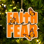 Faith Over Fear Butterflies Christian Ornament Gift Christmas Ornament Car Hanging