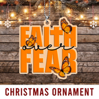 Faith Over Fear Butterflies Christian Ornament Gift Christmas Ornament Car Hanging
