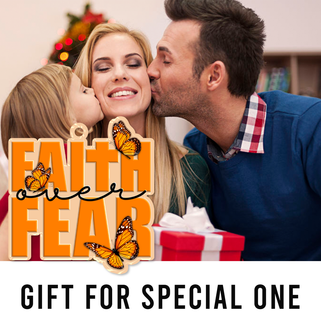 Faith Over Fear Christian Ornament Spiritual Gift Christmas Ornament Car Hanging
