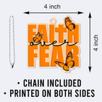 Faith Over Fear Butterflies Christian Ornament Gift Christmas Ornament Car Hanging