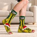 Personalized Name Largemouth Bass Fishing Middle Tube Socks for Men & Women - Christmas Gift for Fishing Lovers