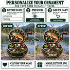 3D Raised Personalized Name Fishing Reel Ornament – Gift for Fishing Lovers