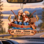 3D Raised Personalized Names Ornament - Fishing Buddies Ornament – Gift for Couples