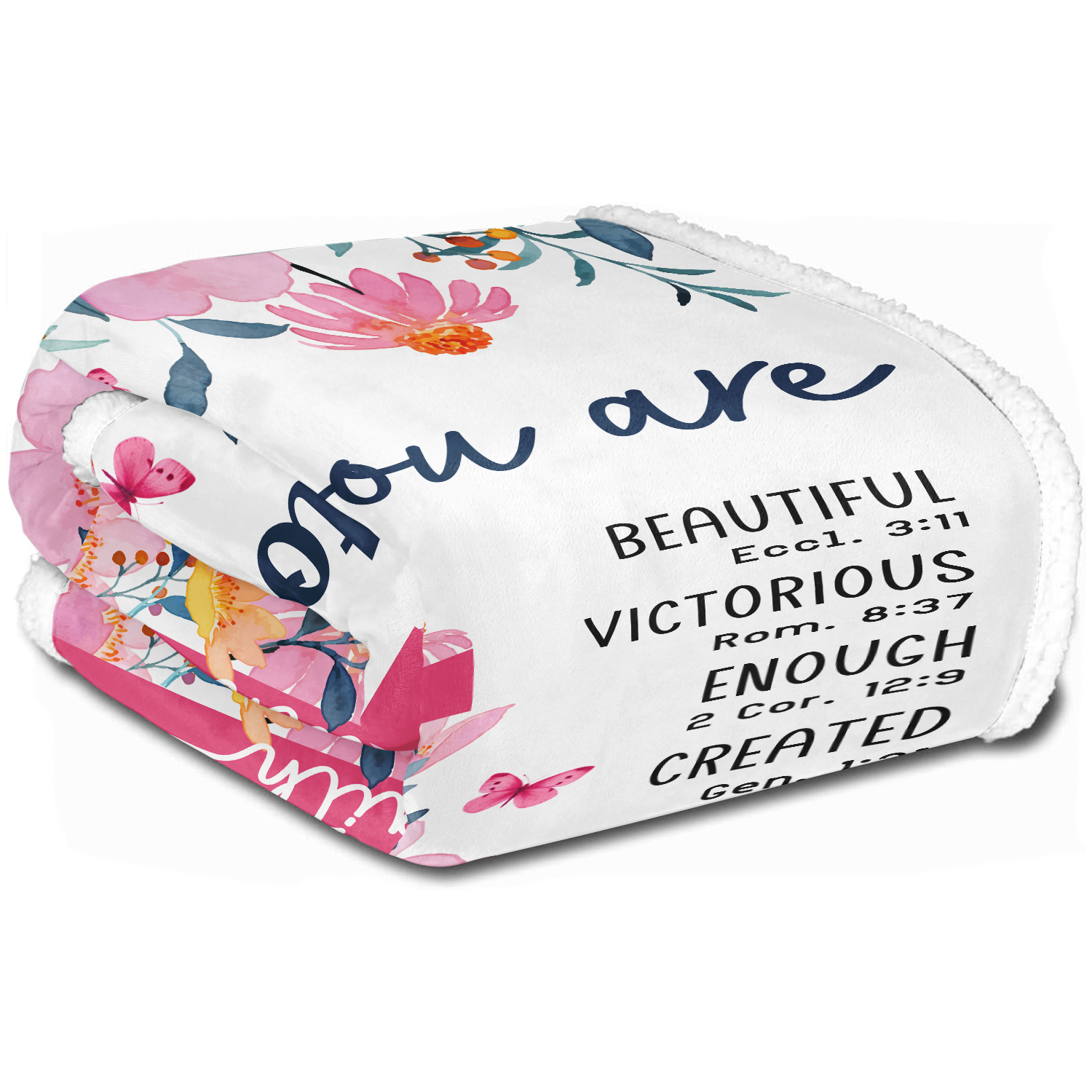 Pink Floral Faith You Are Blanket Custom Gifts for Women or Men - Inspirational Blanket, Thinking of You Gifts for Friend Sister Coworker, Personalized Blanket Gifts for Her Him