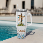 Flower Cross Chains Are Gone Tumbler 40 Oz Custom Gift - Personalized Stainless Steel Tumbler