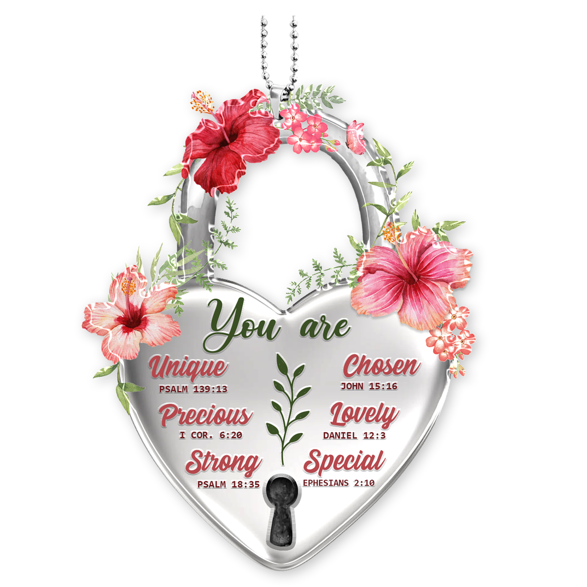 Flower Hibiscus Lock You Are 2023 Christmas Ornaments