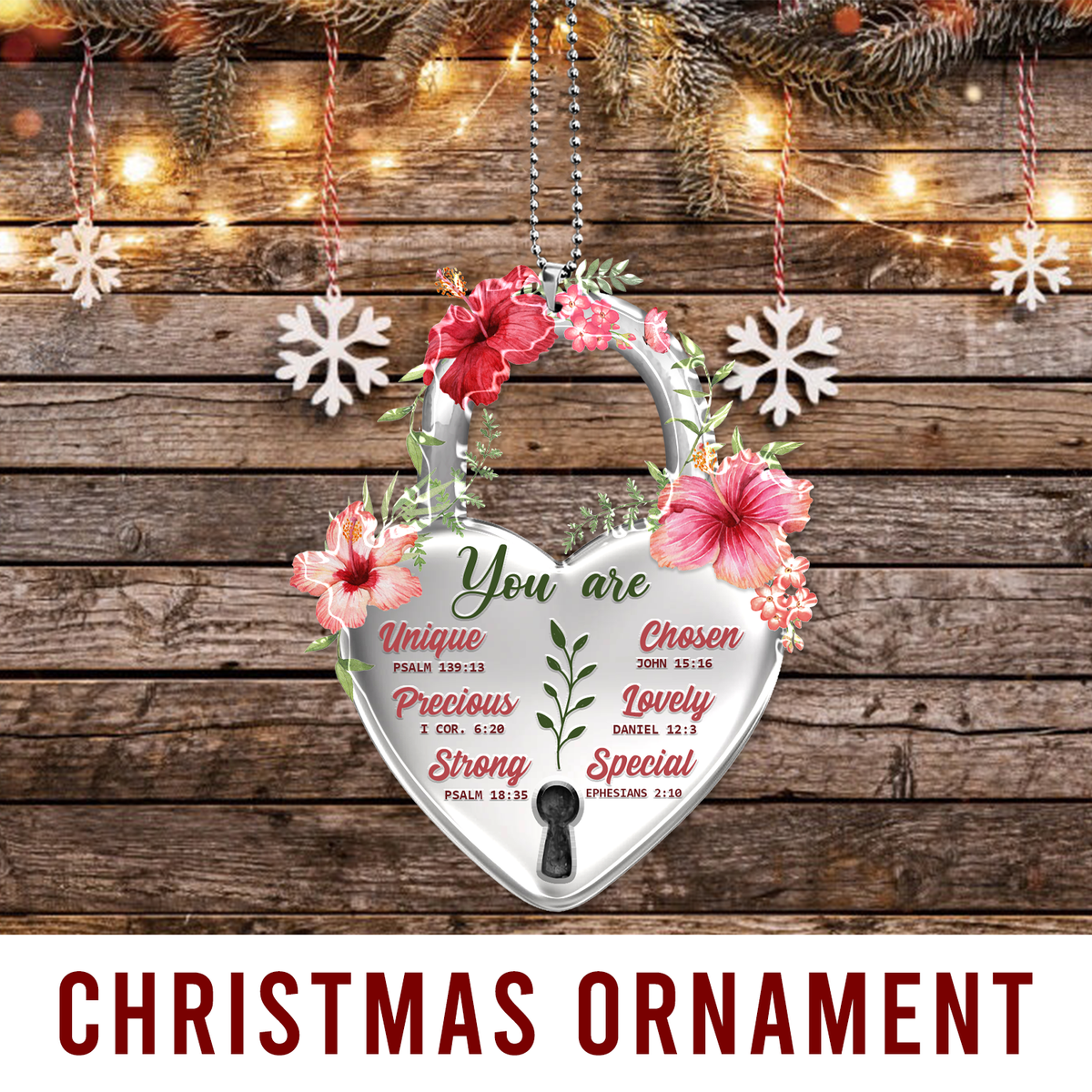 Flower Hibiscus Lock You Are 2023 Christmas Ornaments