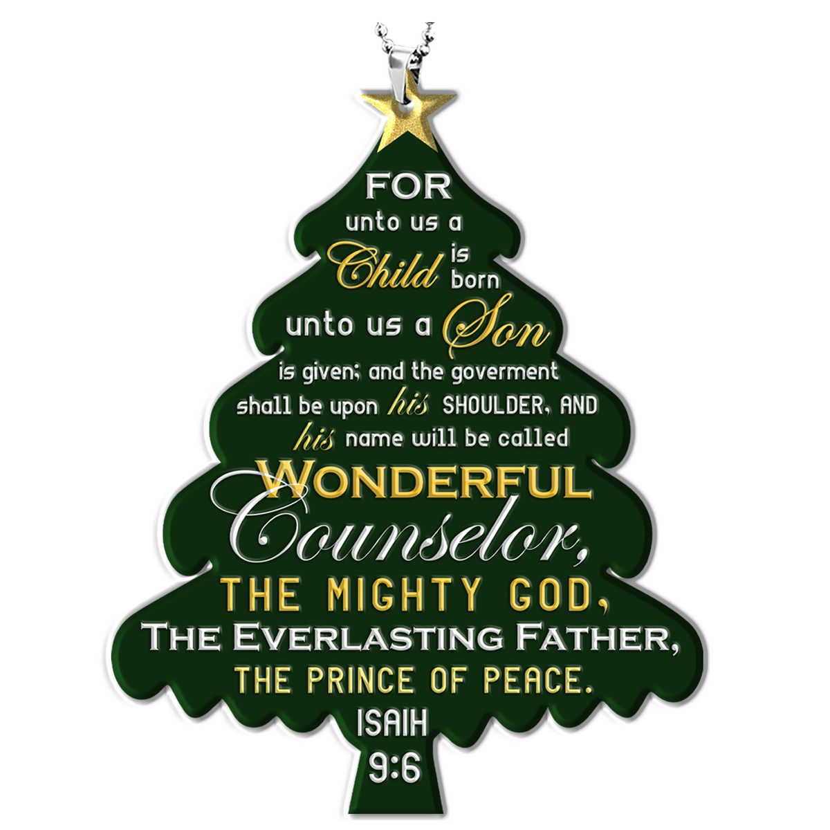 Christmas Pine For Unto Us Christian Ornament Gift Christmas Ornament Car Hanging