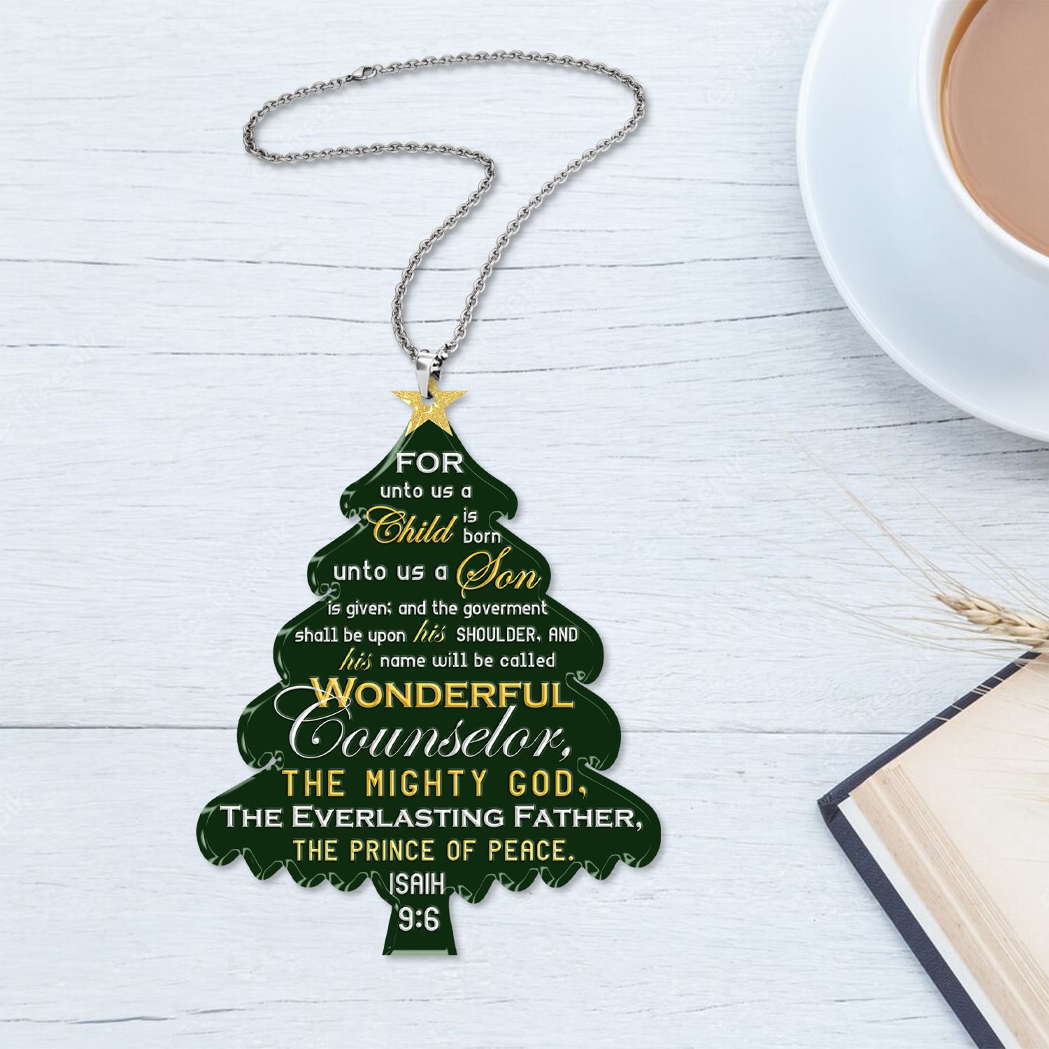 Christmas Pine For Unto Us Christian Ornament Gift Christmas Ornament Car Hanging