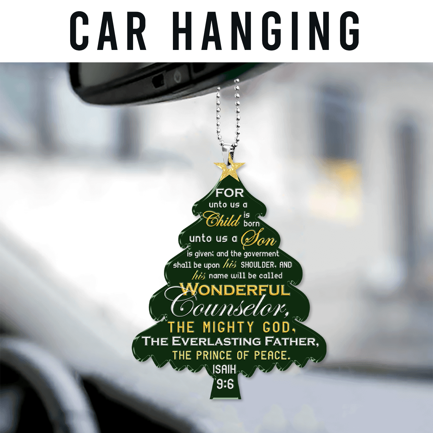 Christmas Pine For Unto Us Christian Ornament Gift Christmas Ornament Car Hanging