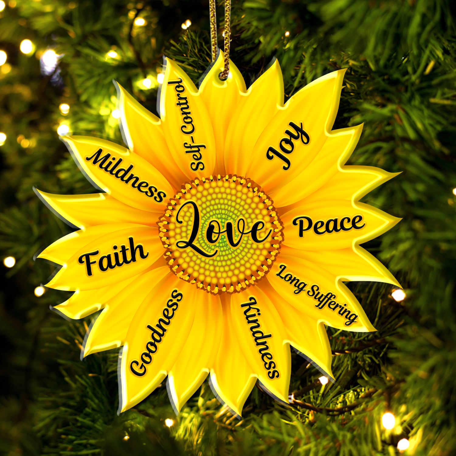Sunflower Fruit Of The Spirit Christian Ornament Gift Christmas Ornament Car Hanging