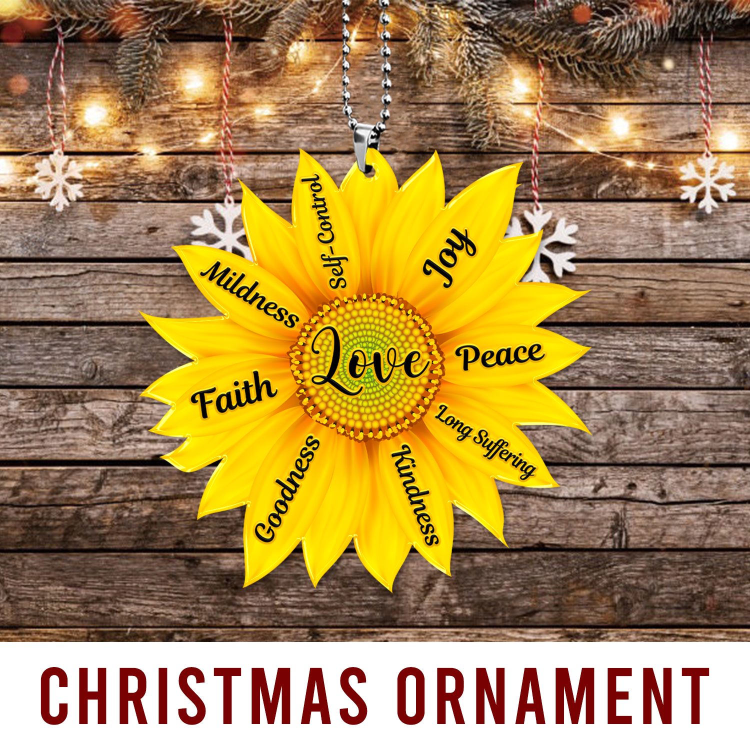 Sunflower Fruit Of The Spirit Christian Ornament Gift Christmas Ornament Car Hanging