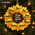 3D Raised Fruit Of The Spirit Sunflower Ornament – Bible Verse Christian Gift