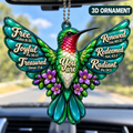 3D Raised Hummingbird Car Ornament – Bible Verse Christian Gift