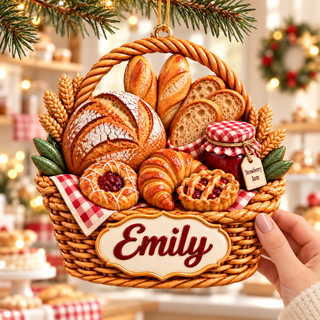 3D Raised Personalized Name Ornament - Sourdough Baker Ornament - Gift for Baking Lovers