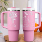 You Are Bible Verse 40oz Personalized Tumbler Travel Cup - Birthday, Christmas Gifts for Women - Inspiration Gifts