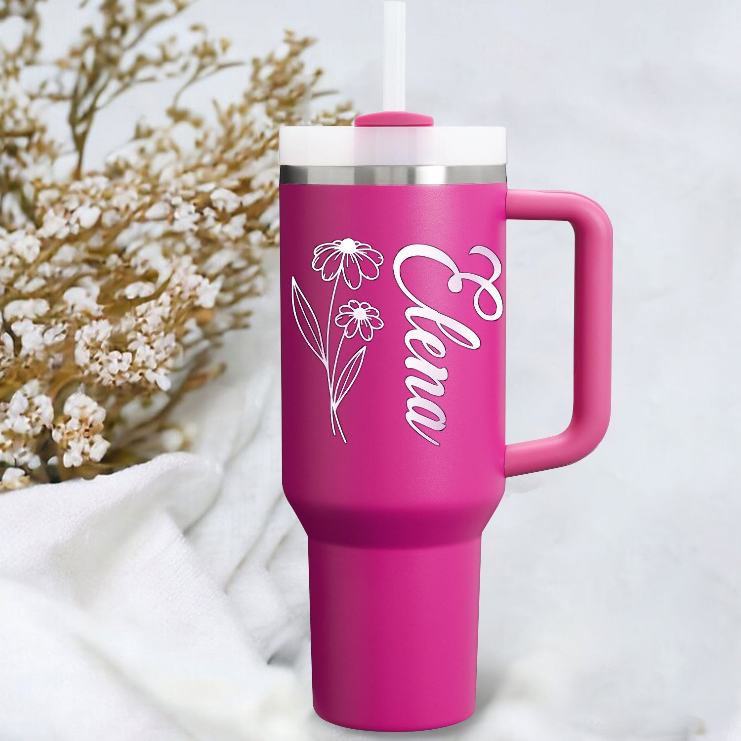 Daisy Flower You Are Personalized 40oz Tumbler Travel Cup Christian Gift Birthday Gift - Religious, Self-Care Inspiration Gifts