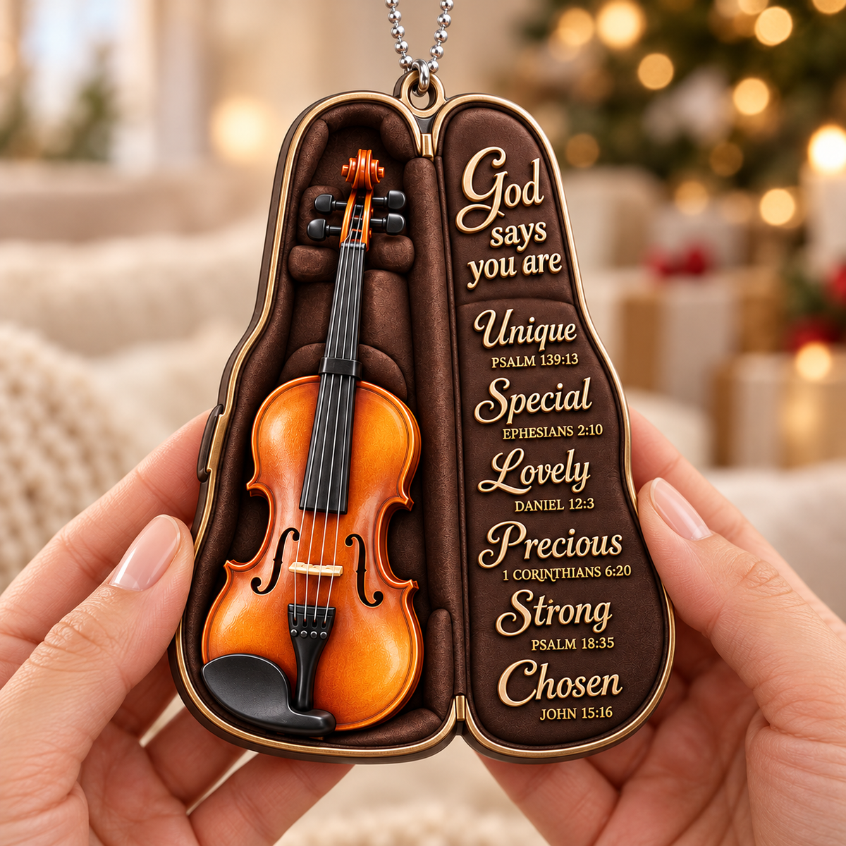 3D Raised Violin Bag God Says You Are Ornament - Gift for Music Lovers