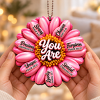 3D Raised Ornament – Pink Gerbera Daisy Ornament - Inspirational Gift for Her