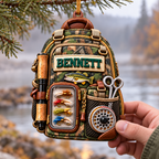 3D Raised Personalized Name Fishing Tool Bag Ornament - Ideal Gift for Him & Her