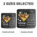 Heart Brush Pet Photo Don't Cry For Me Custom Dog Memorial Stone, Pet Memorial Gifts - Personalized Custom Memorial Tombstone