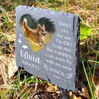 Heart Brush Pet Photo Don't Cry For Me Custom Dog Memorial Stone, Pet Memorial Gifts - Personalized Custom Memorial Tombstone