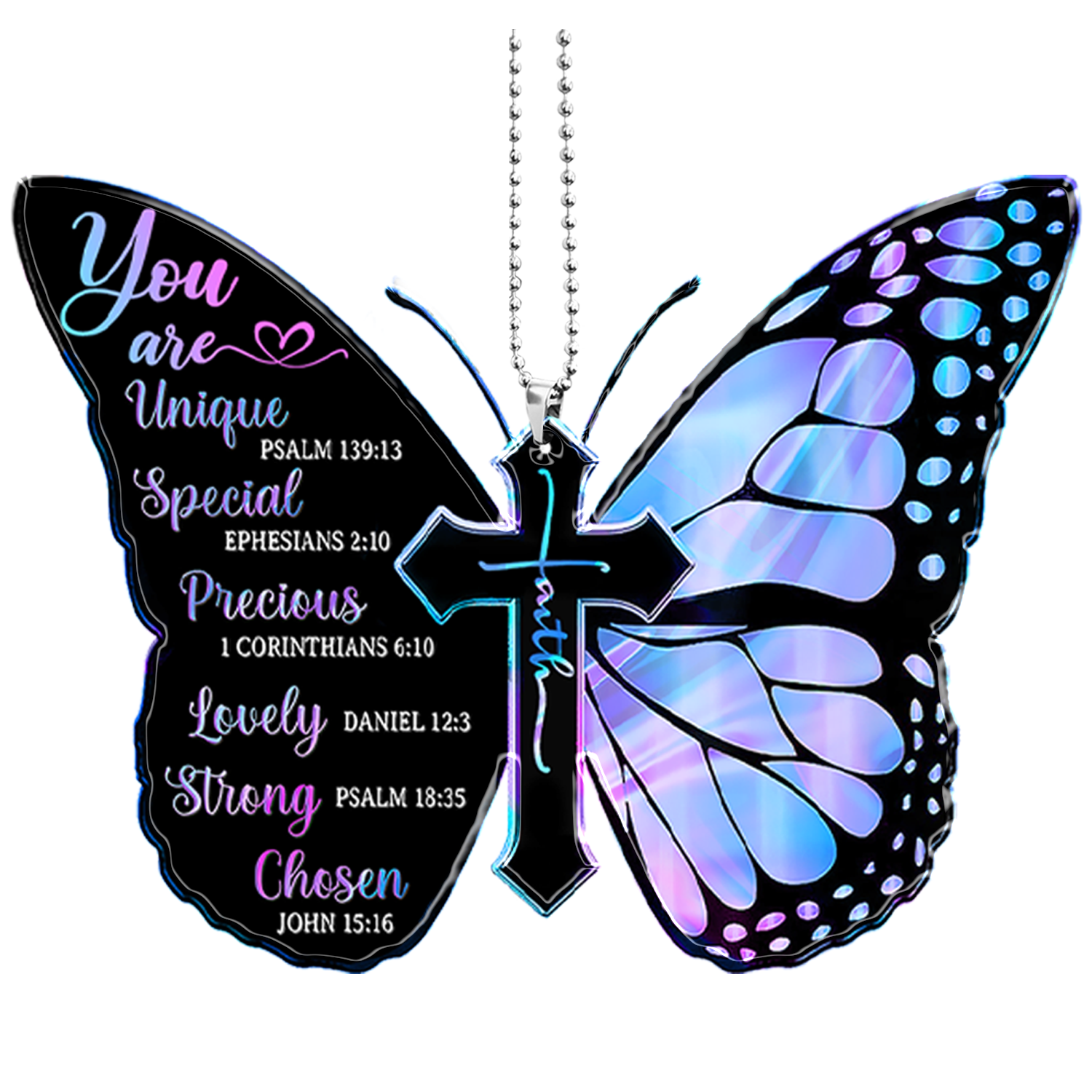 Hologram Black Butterfly You Are 2023 Christmas Ornaments