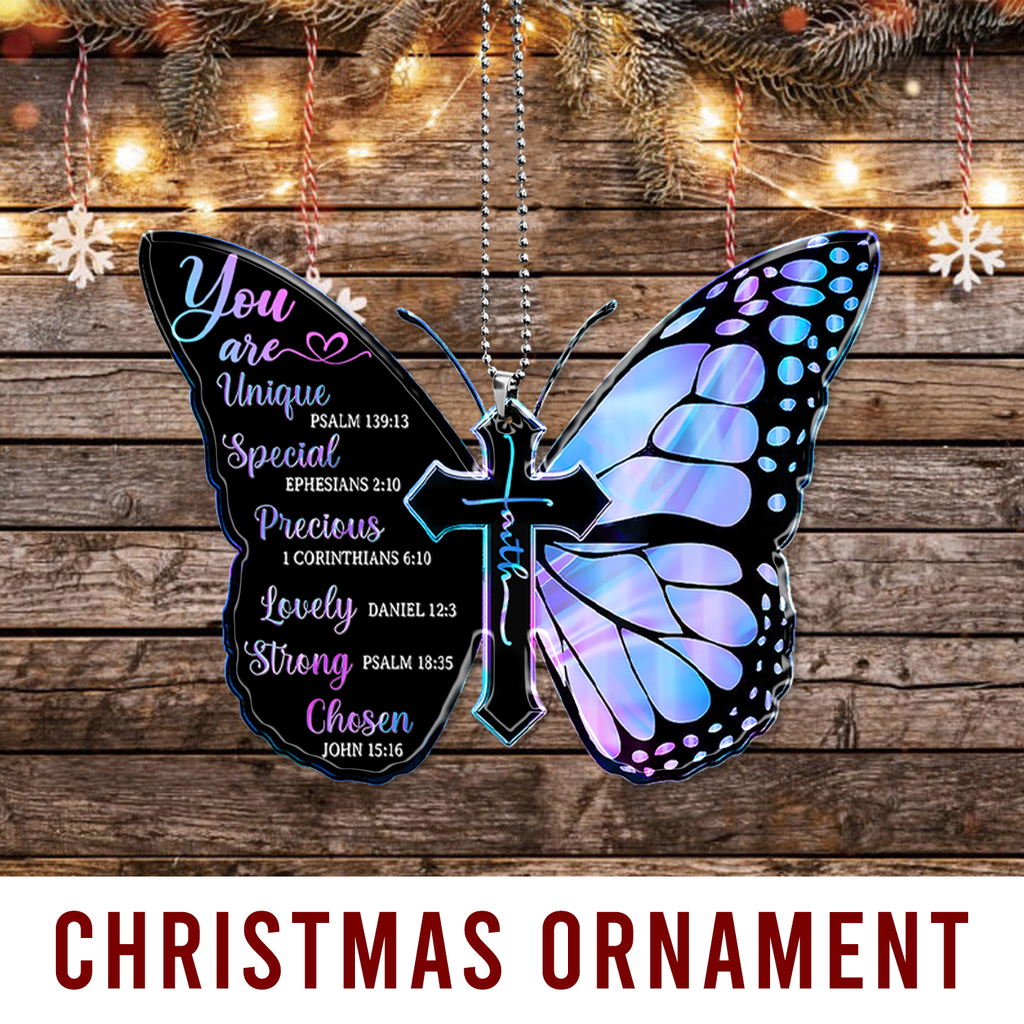Hologram Black Butterfly You Are 2023 Christmas Ornaments