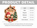 3D Raised Personalized Name Gnome Family Christmas Ornament