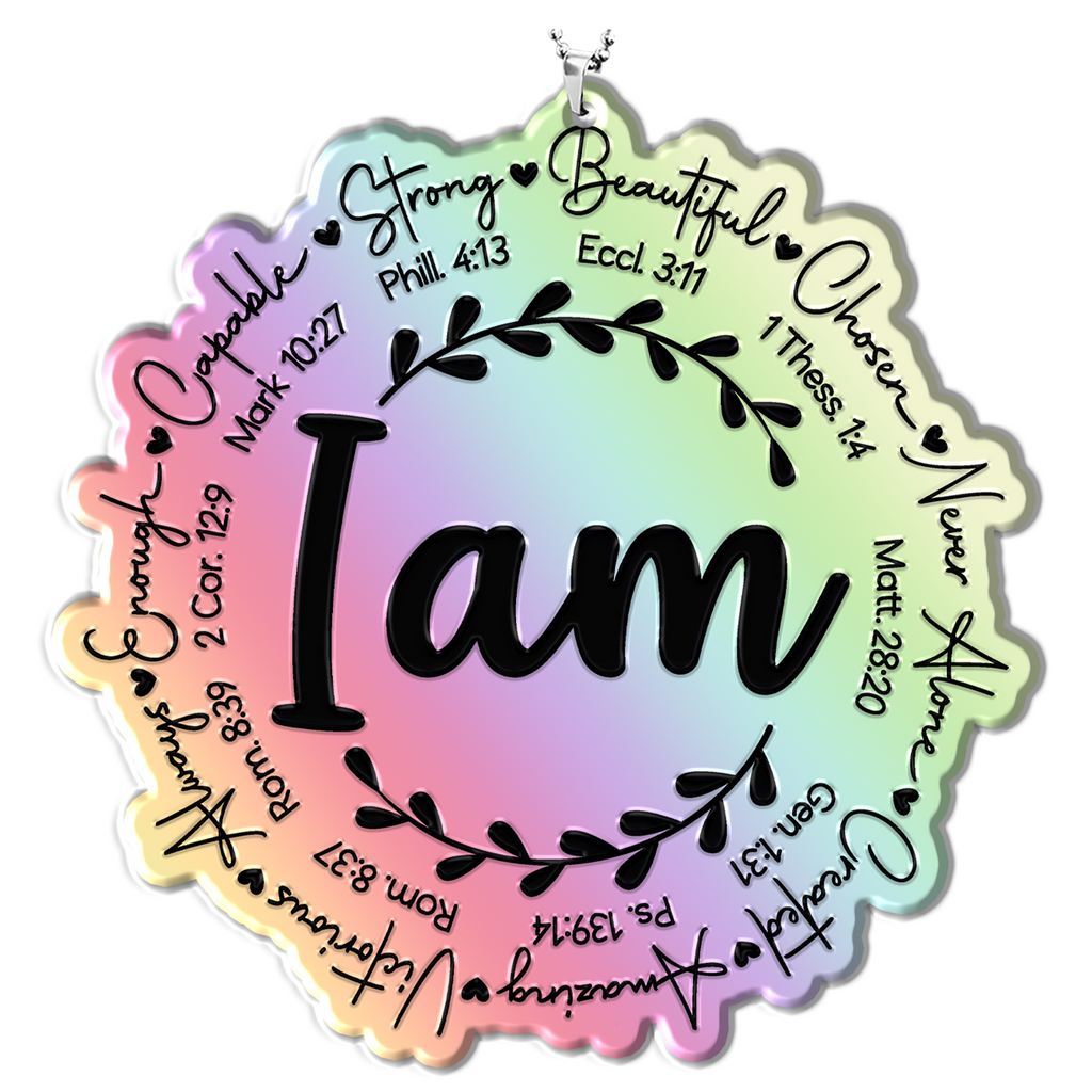 I am Inspiration Christian Ornament Gift Bible Verse Christmas Ornament Car Hanging