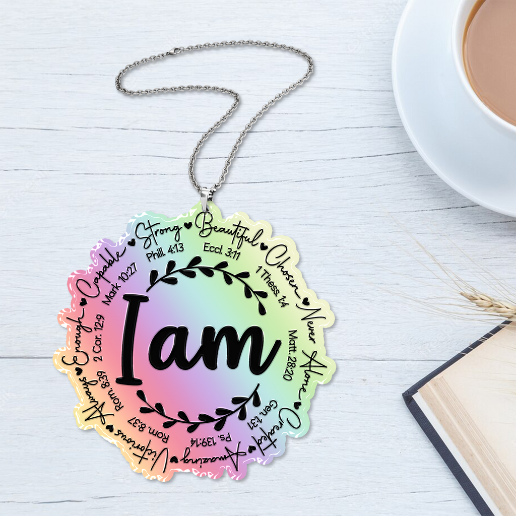 I am Inspiration Christian Ornament Gift Bible Verse Christmas Ornament Car Hanging