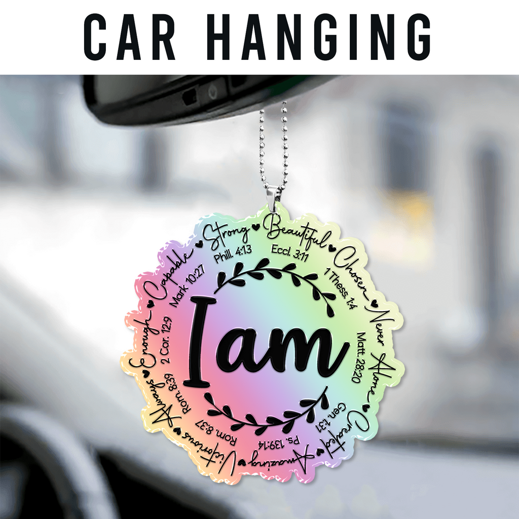 I am Inspiration Christian Ornament Gift Bible Verse Christmas Ornament Car Hanging
