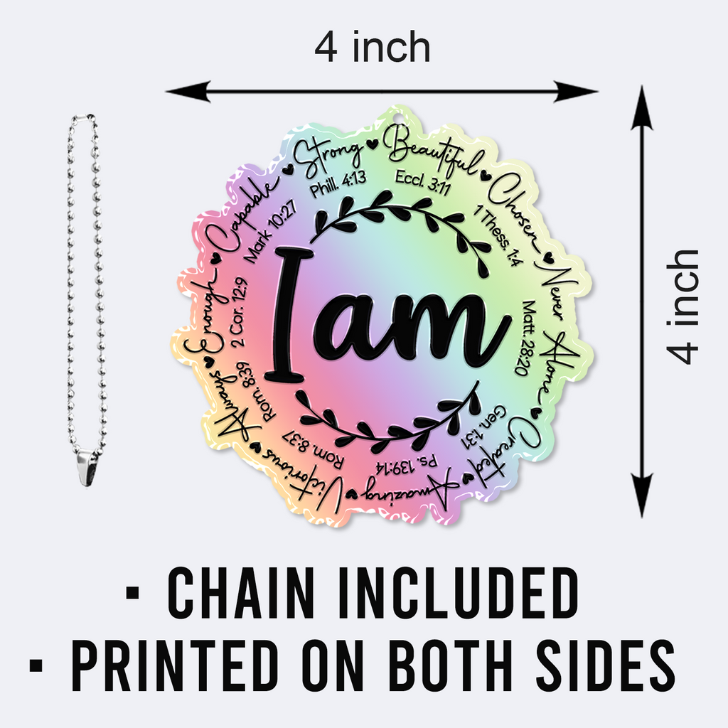 I am Inspiration Christian Ornament Gift Bible Verse Christmas Ornament Car Hanging