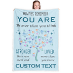 Blue You Are Sherpa Blanket Custom Gifts for Women or Men - Inspirational Blanket, Thinking of You Gifts for Friend Sister Coworker, Personalized Blanket Gifts for Her Him