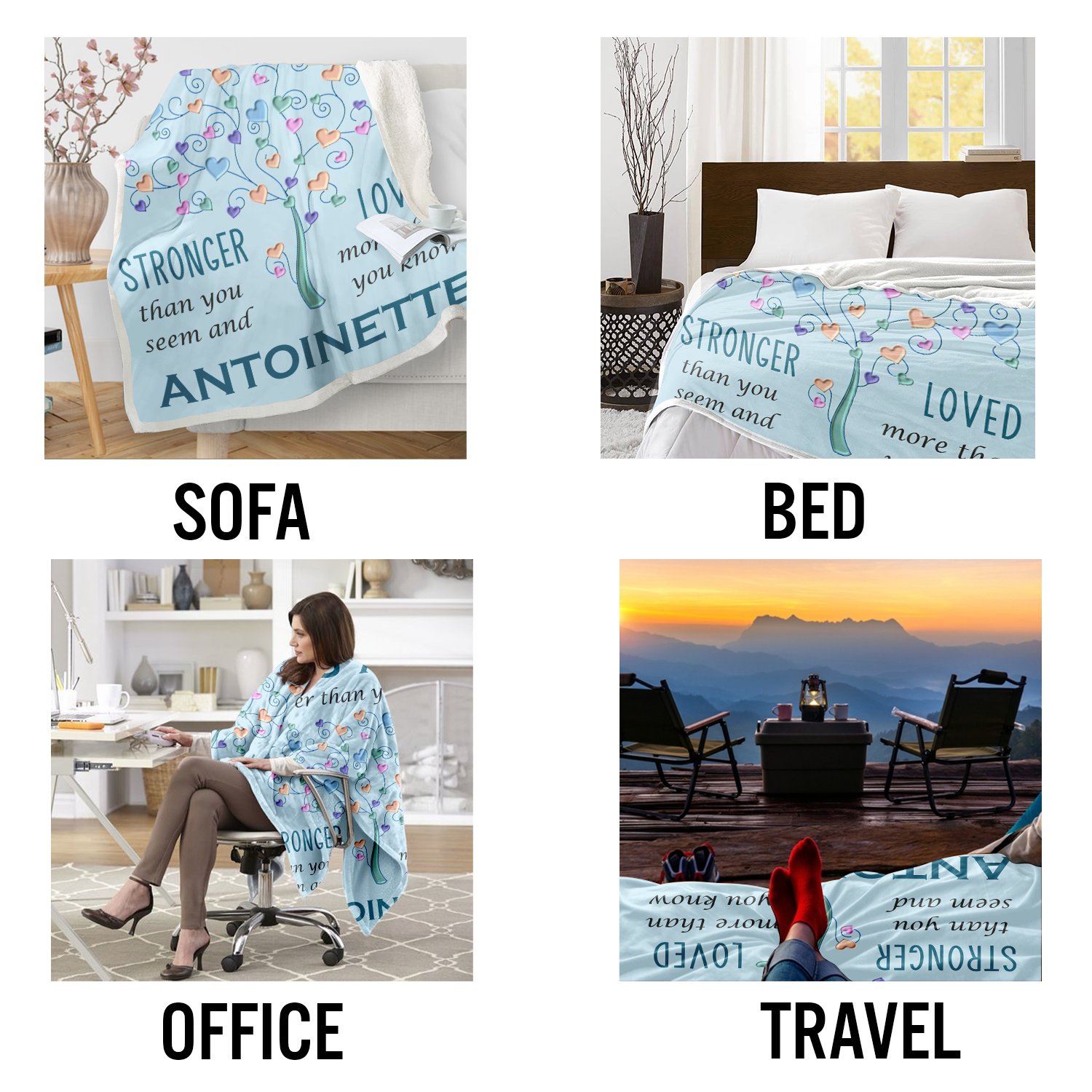 Blue You Are Sherpa Blanket Custom Gifts for Women or Men - Inspirational Blanket, Thinking of You Gifts for Friend Sister Coworker, Personalized Blanket Gifts for Her Him