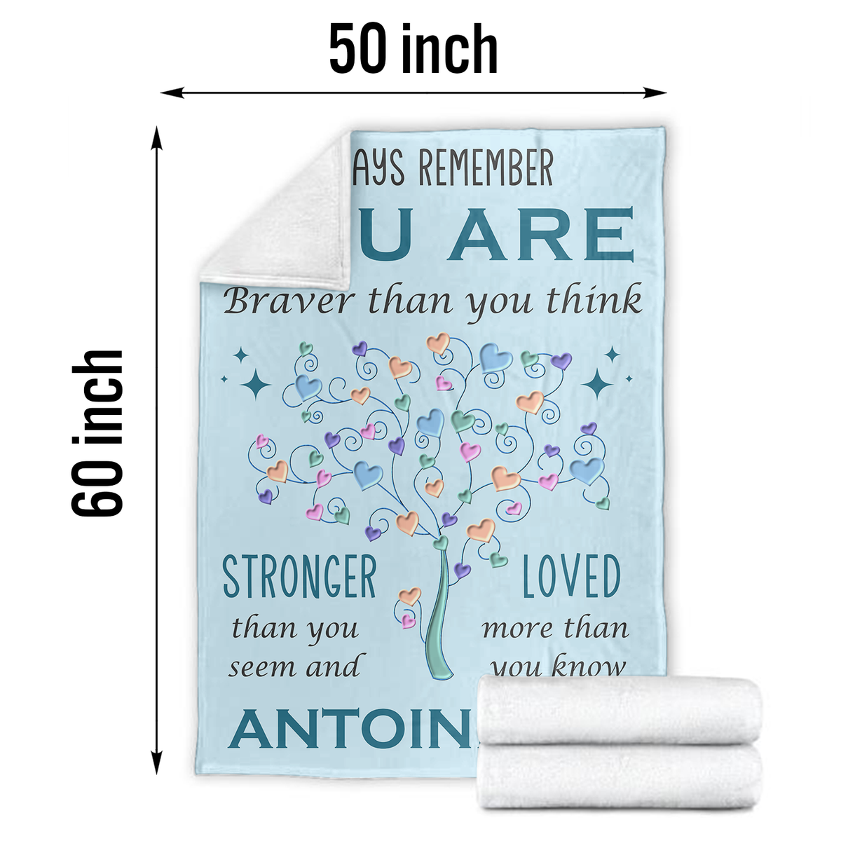 Blue You Are Sherpa Blanket Custom Gifts for Women or Men - Inspirational Blanket, Thinking of You Gifts for Friend Sister Coworker, Personalized Blanket Gifts for Her Him