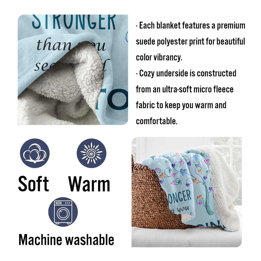 Blue You Are Sherpa Blanket Custom Gifts for Women or Men - Inspirational Blanket, Thinking of You Gifts for Friend Sister Coworker, Personalized Blanket Gifts for Her Him